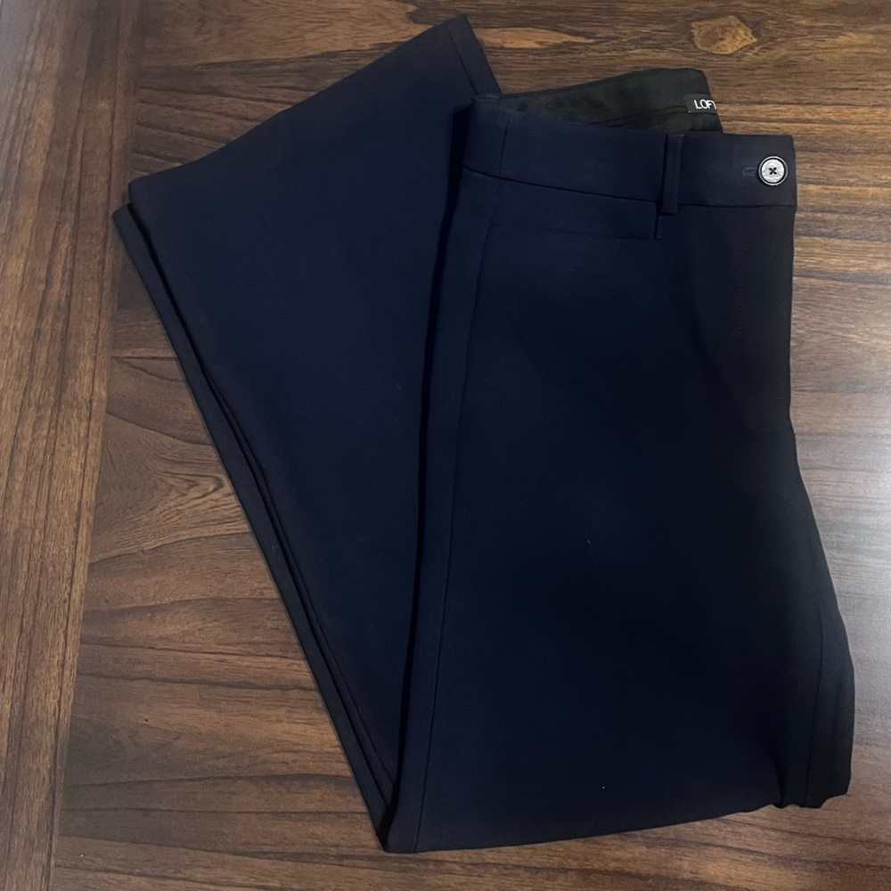 LOFT - Navy High Waist Trousers